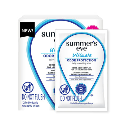 Summer's Eve Simply Sensitive 32ct & Ultimate Odor Control 12ct Feminine Wipes Bundle, Removes Odor, pH Balanced