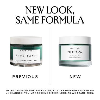 HERBIVORE Blue Tansy BHA & Enzyme Pore Refining Mask - Naturally Clarifies Acne, Blemishes & Redness, Vegan & Cruelty-Free, 60 mL / 2.02 oz