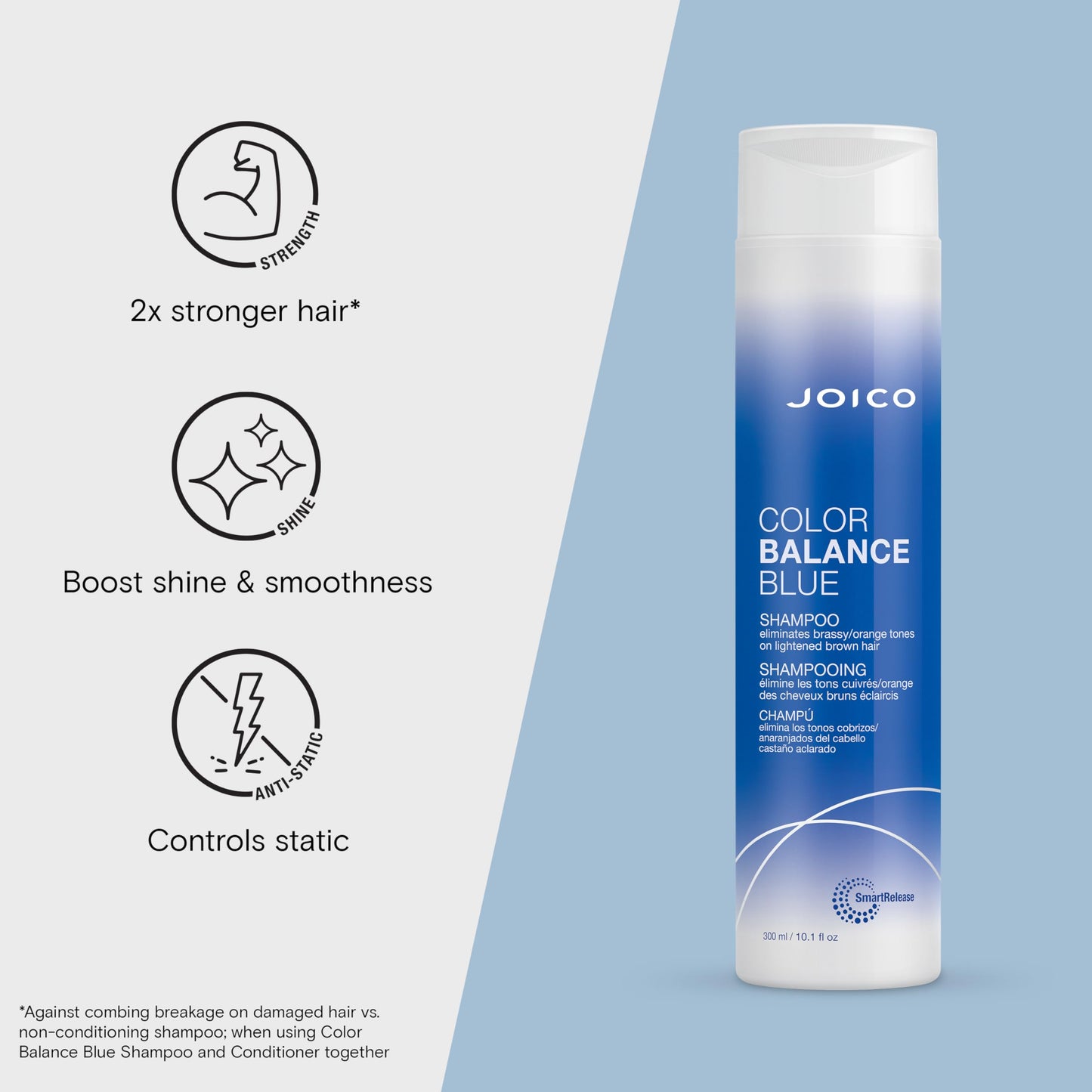 Joico Color Balance Blue Shampoo | For Lightened Brown Hair | Eliminate Brassy Orange Tones | Boost Color Vibrancy & Shine | Protect Against Harmful UV Radiation | With Rosehip Oil & Green Tea Extract