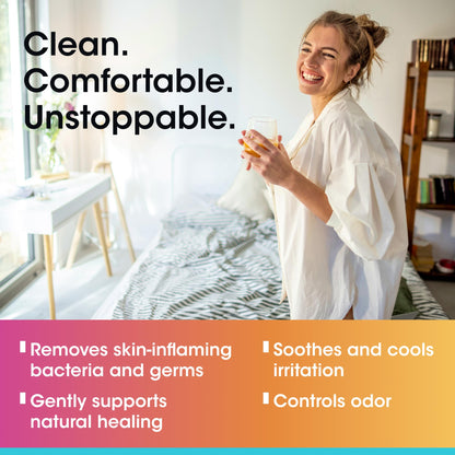 vH essentials Intimate Cleansing Spray with Hypochlorous Acid 3 fl oz – Gentle, pH-Balanced Feminine Cleanser for Odor Control, Freshness & Comfort – Alcohol-Free, Sting-Free
