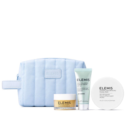 ELEMIS Healthy Skin Exclusive Travel Set | Pro-Collagen Cleansing Balm Mini, Marine Cream SPF 30 Mini & Dynamic Resurfacing Pads | Anti-Aging Hydrating Skincare Travel Kit