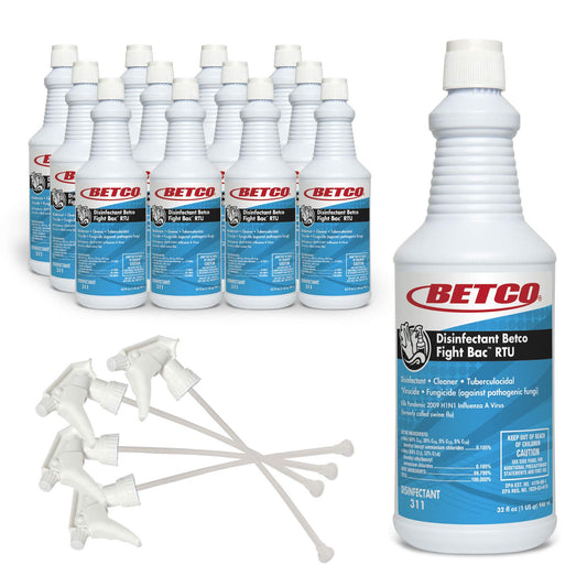 Betco – Fight Bac RTU Disinfectant Spray | Hospital Grade & EPA Registered | Kills COVID-19 Virus | Made in The USA |32 oz Bottle (Pack of 12)
