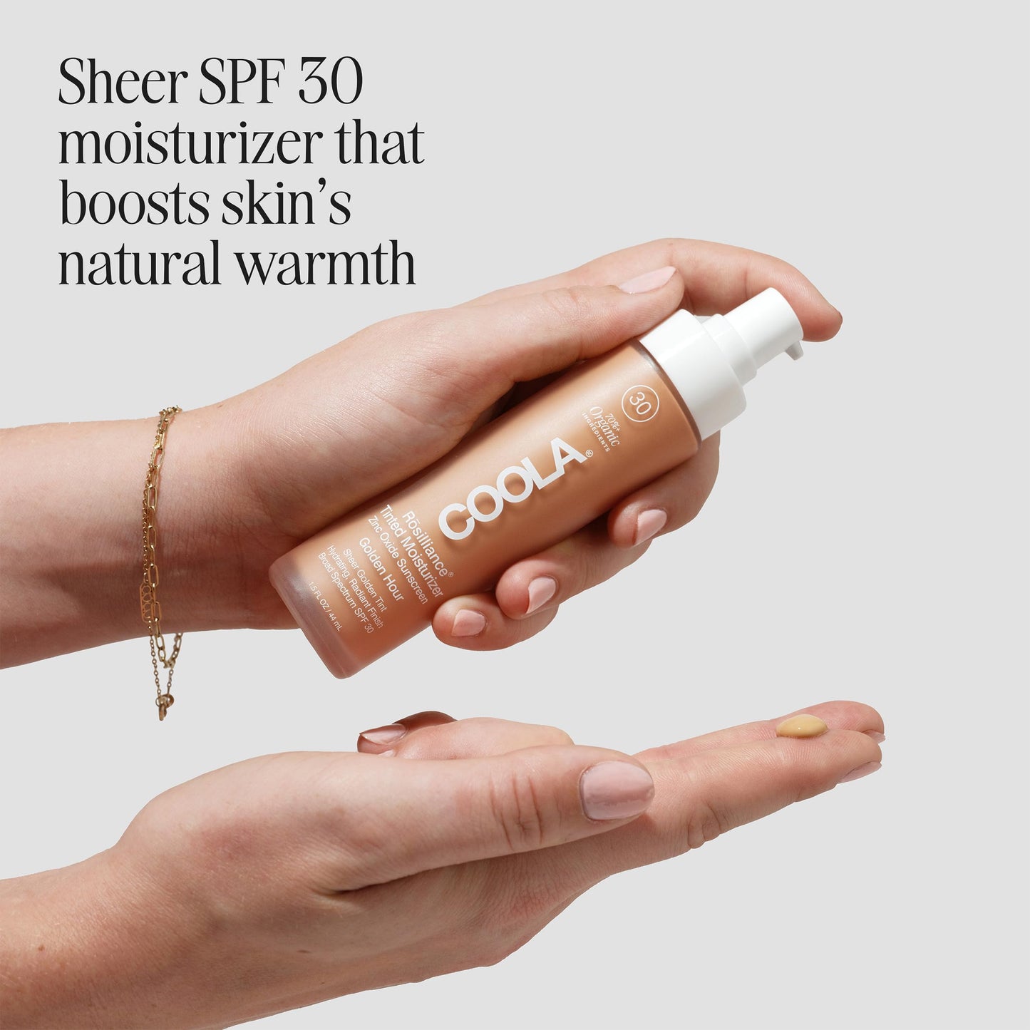 COOLA Organic Rosilliance Tinted Moisturizer with SPF 30, Dermatologist Tested, 1.5 FL Oz