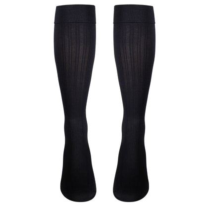 NuVein Women's Compression Socks, 20-30 mmHg Support, Rib Knit Pattern, Over Calf Knee High