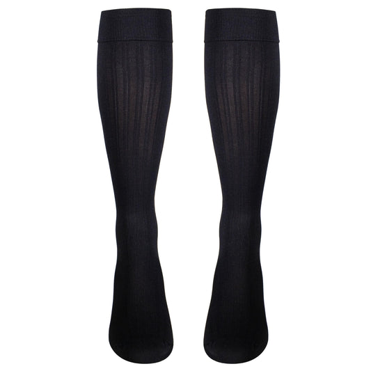 NuVein Women's Compression Socks, 20-30 mmHg Support, Rib Knit Pattern, Over Calf Knee High
