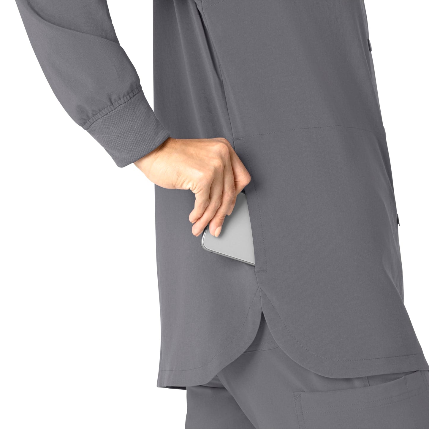 Carhartt Scrubs C82210 Women's Cross-Flex Modern Fit Shirt Jacket Medium Pewter