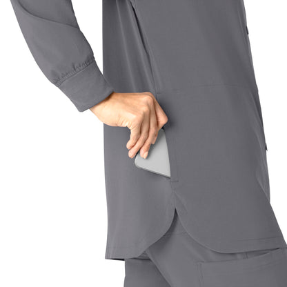 Carhartt Scrubs C82210 Women's Cross-Flex Modern Fit Shirt Jacket Medium Pewter