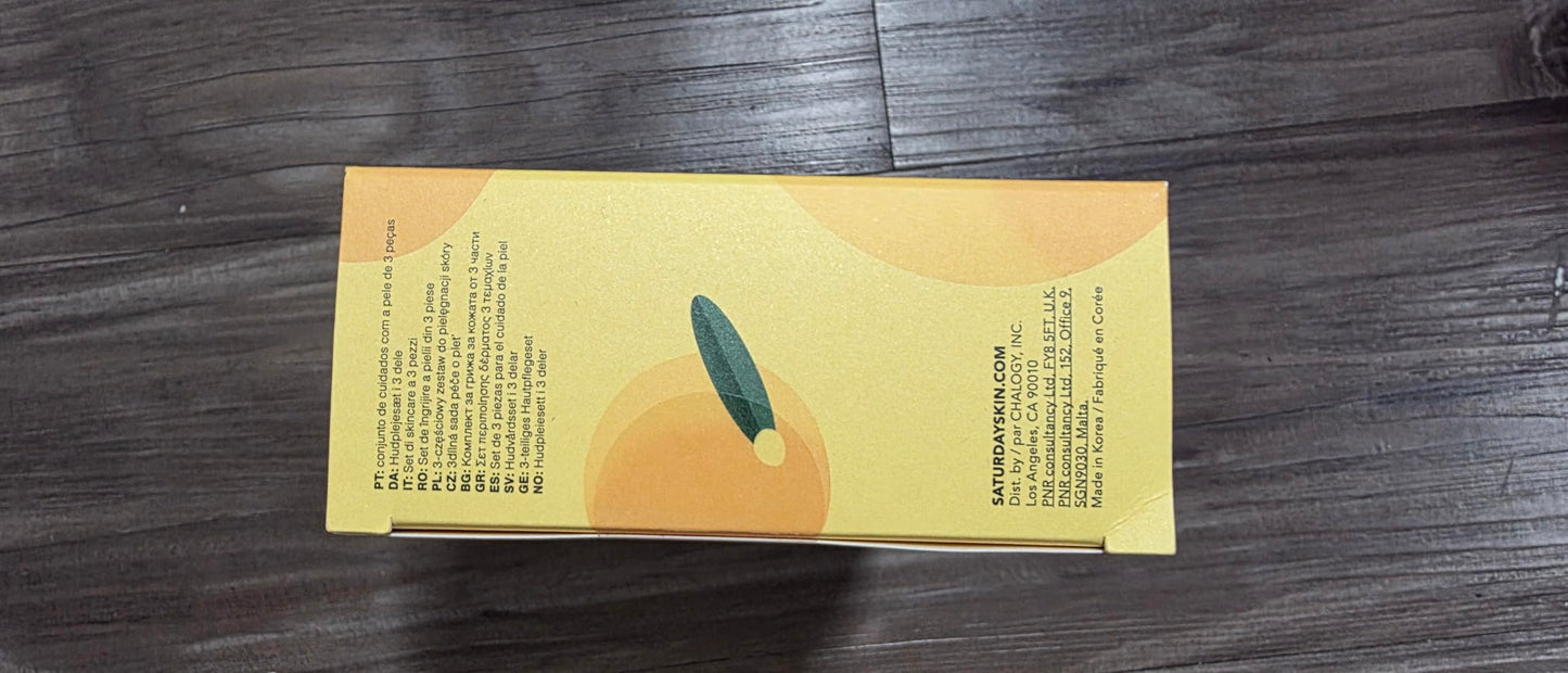 Saturday Skin 3-Piece Skin Care Set Yuzu Vitamin C Sleep Mask Yuzu Vitamin C Bright Toner and Eye Cream Overnight Facial Masks Korean Beauty Best Vitamin C Skincare Set