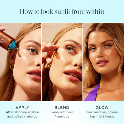 St.Tropez Sunlit Skin Bronzing Tint and Liquid Bronzer For Face & Skin, Creates A Sun-Kissed Glow with Hyaluronic acid, 1 FL OZ