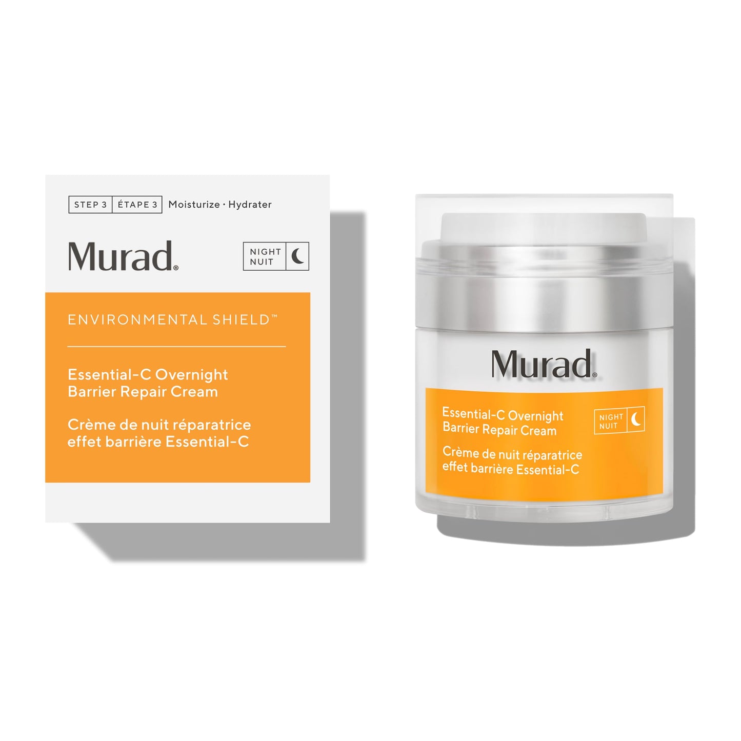Murad Essential-C Overnight Barrier Repair Cream – Vitamin C & Marrubium Anti-Pollution Nightly Moisturizer for Damage Repair & Brighter, Smoother Face – 1.7 Fl Oz