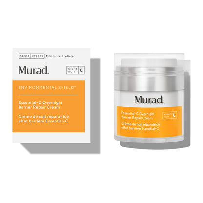 Murad Essential-C Overnight Barrier Repair Cream – Vitamin C & Marrubium Anti-Pollution Nightly Moisturizer for Damage Repair & Brighter, Smoother Face – 1.7 Fl Oz
