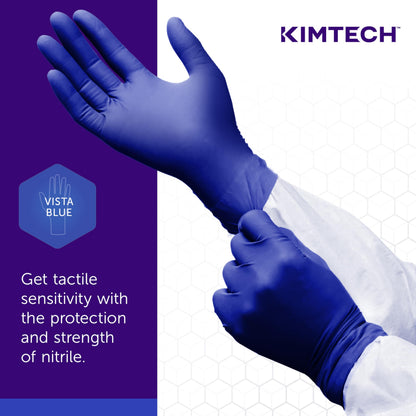 KIMTECH™ Vista™ Nitrile Exam Gloves (62828) 4.3 Mil, Ambidextrous, 9.5”, L, 200 Nitrile Gloves / Box,Blue