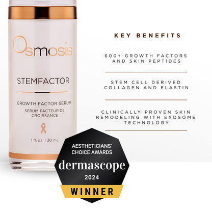 Osmosis StemFactor Growth Factor Exosome Facial Treatment, Age-Defying Skin Renewal, 1 Fl Oz Serum