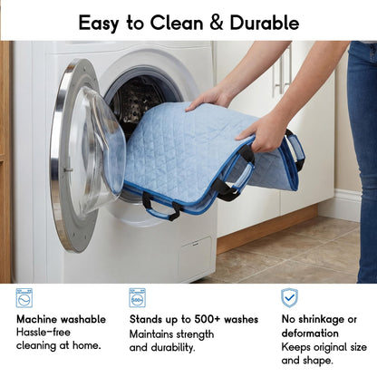 CoolShields Positioning Bed Pad with 8 Reinforced Handles, 34" x 52" Washable Waterproof Transfer & Sliding Sheet for Moving, Turning & Lifting Patients, Elderly, Bedridden & Incontinence Care
