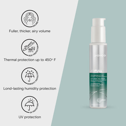 JoiFULL Volumizing Styler | For Fine, Thin Hair | Add Instant Body | Long-Lasting Volume & Texture | Protect Against Pollution | With Rice Protein & Bamboo Extract | 3.38 Fl Oz