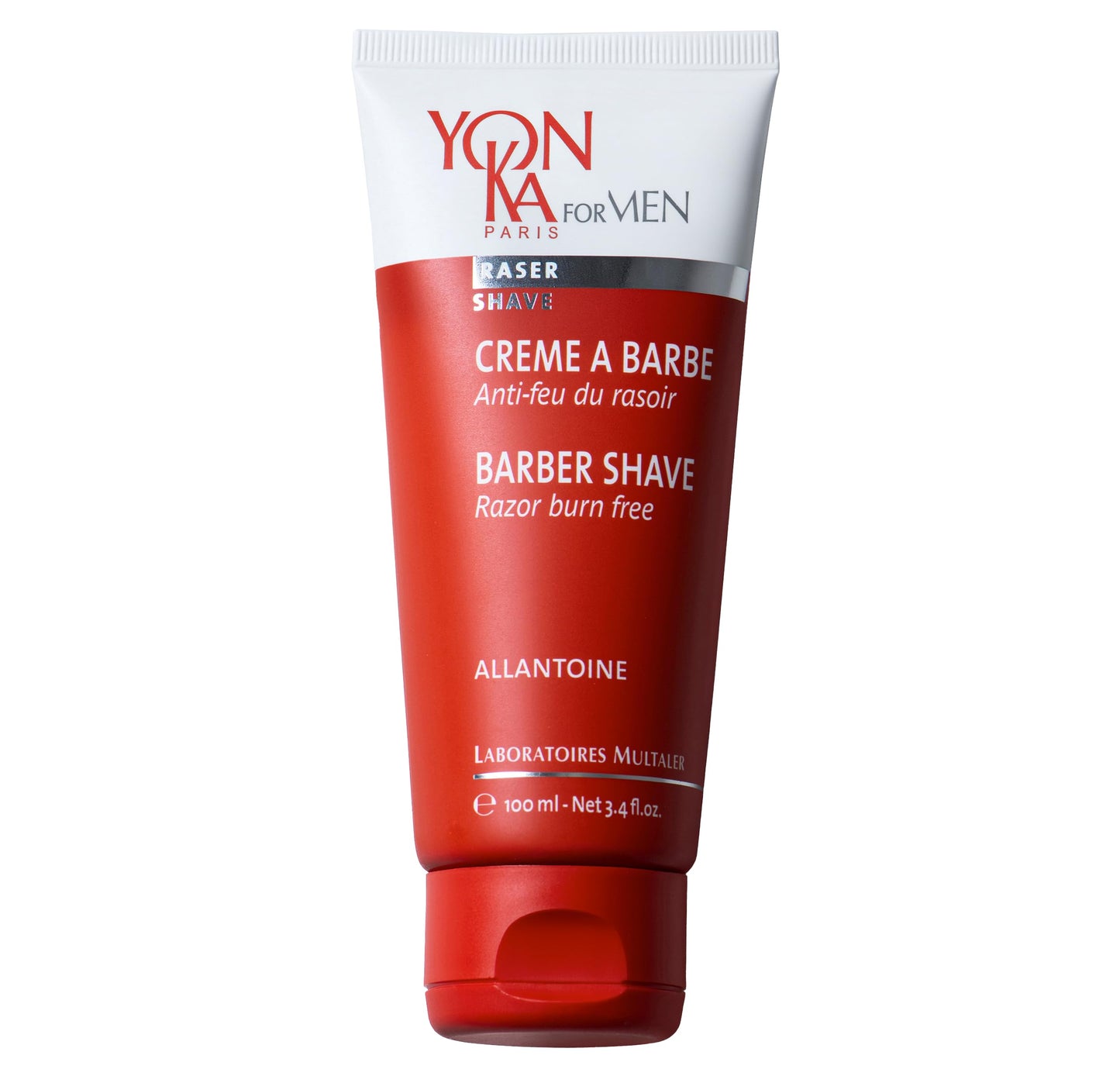 Yon-ka Men's Barber Shave Cream | Razor Burn Free Shaving Cream | Patchouli & Peppermint | Soothes Sensitive Skin | Allantoin & Vitamin B5 | for Thick Beards & Smooth Shaves | 3.4 fl oz