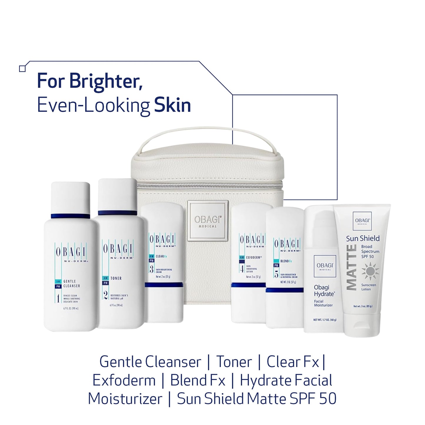 Obagi Nu-Derm Fx Skin Brightening System for Normal to Dry Skin – Noticeably Evens Out & Brightens Your Complexion – 7-Step Skincare Routine