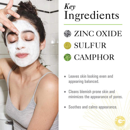 GOLDFADEN MD Facial Detox Mask Clarifying Face Mask w/Zinc Oxide, Sulfur, Salicylic Acid & Grapefruit Purifying Deep Clean Minimizes the Appearance of Redness, Blackheads & Pores .5 fl oz
