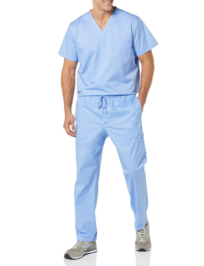 Amazon Essentials Men's Elastic Waistband Straight Leg Scrub Pant with Drawstring