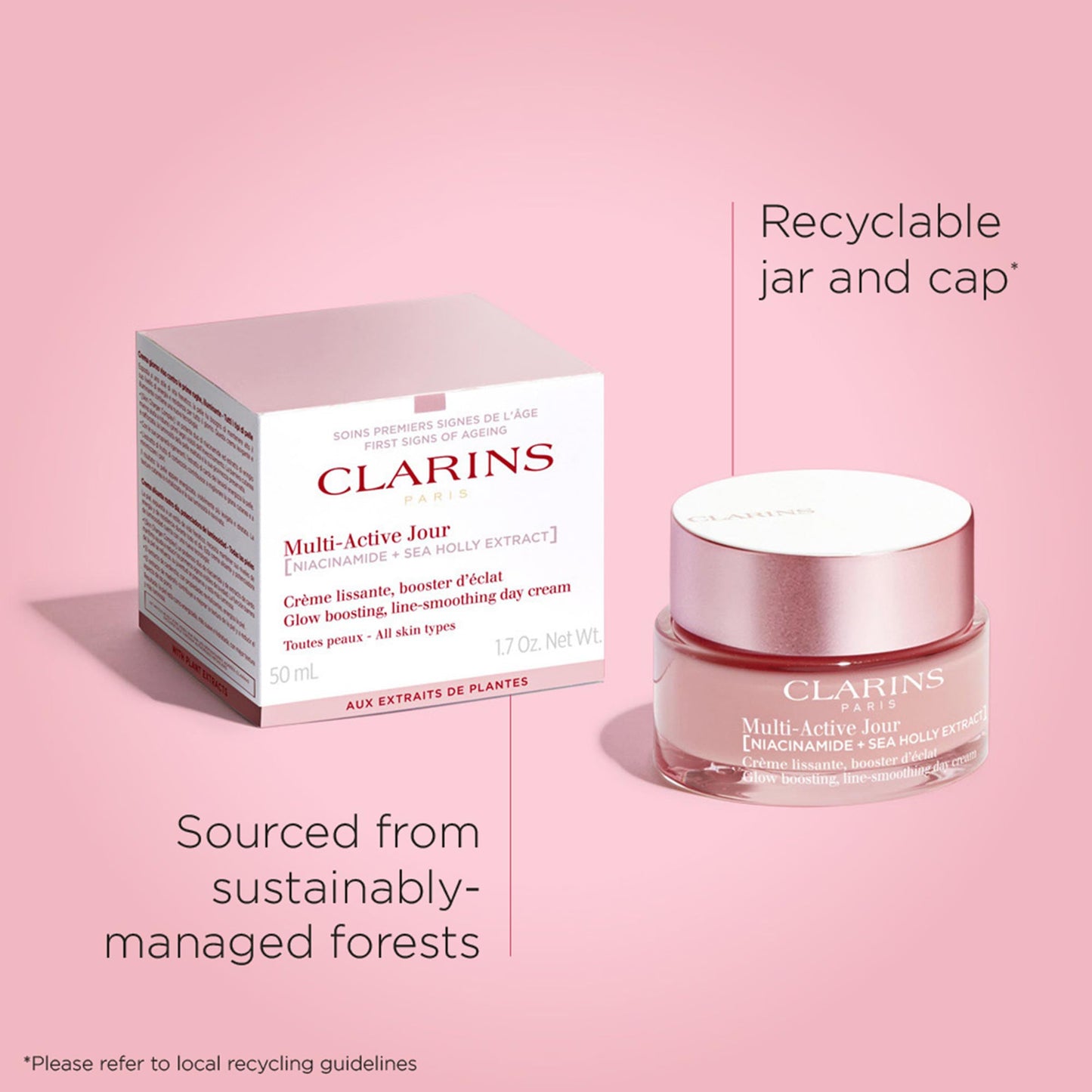 Clarins Multi-Active Day Moisturizer with Niacinamide | Smooth Fine Lines | Visibly Tighten Pores | Even Tone and Texture | Boost Glow | Strengthen Moisture Barrier