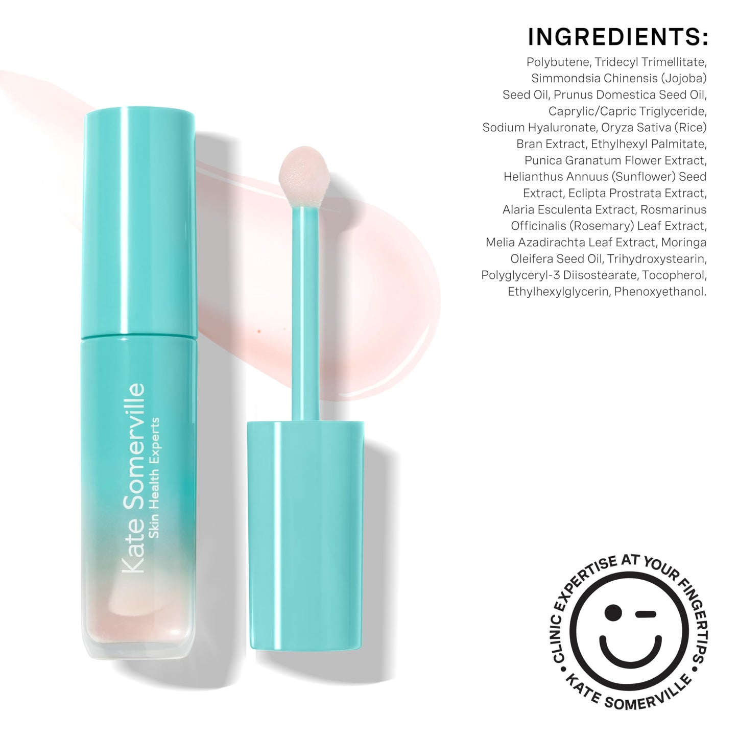 Kate Somerville Pro-Collagen Lip Oil Elixir – Hydrating Lip Balm for Plump, Glossy Lips, Clear No-Tint Formula, 0.24 Fl Oz