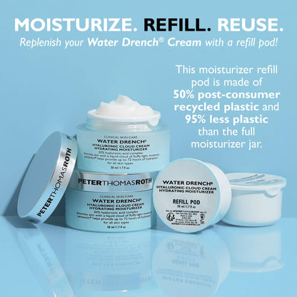 Peter Thomas Roth | Water Drench® Hyaluronic Cloud Cream | Hydrating Moisturizer for Face, Up to 72 Hours of Hydration for More Youthful-Looking Skin, Fragrance Free