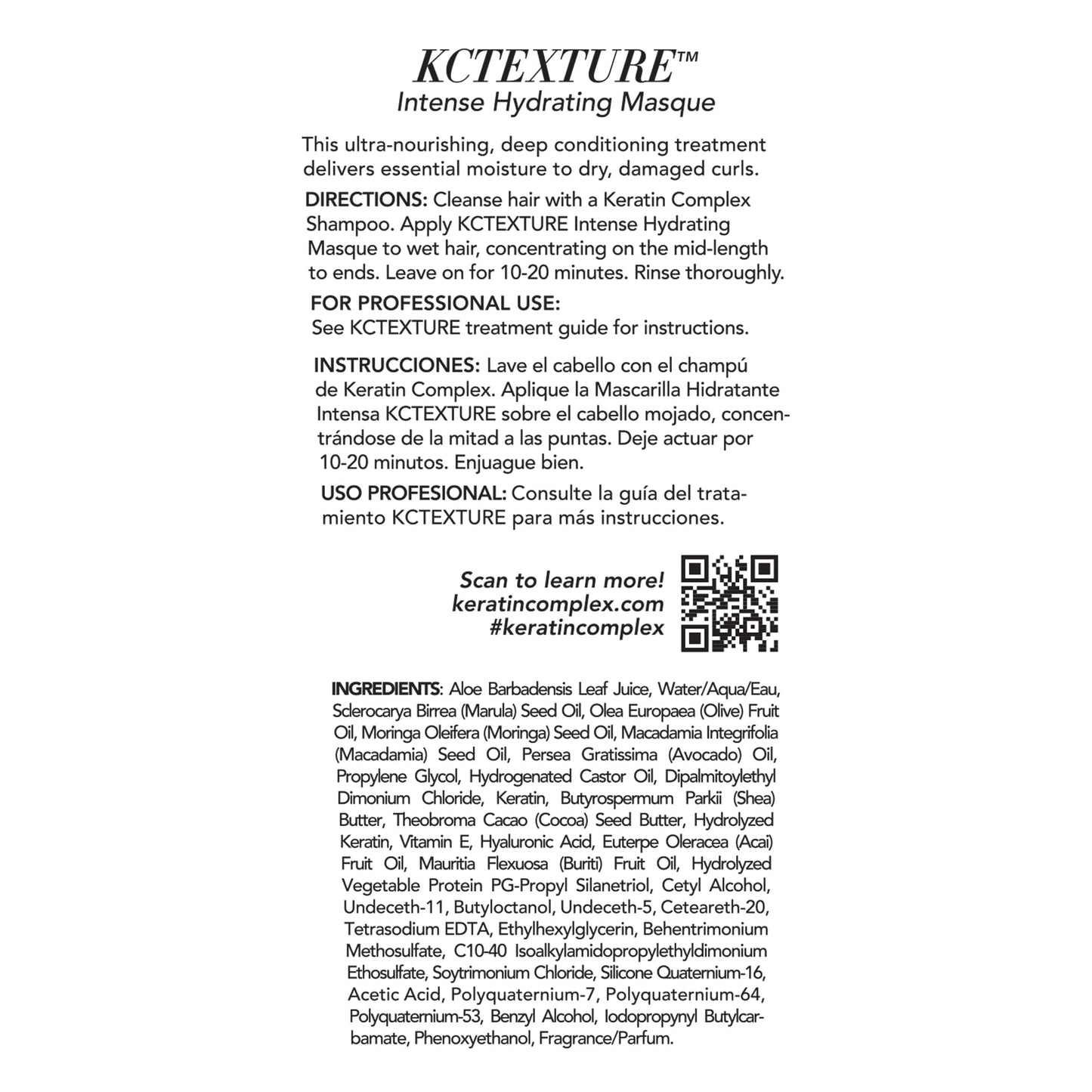 Keratin Complex - KCTEXTURE Intense Hydrating Masque - 4 fl oz