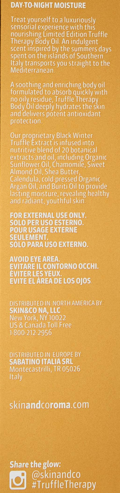 SKIN&CO Roma Truffle Therapy Body Oil,7.7 FL OZ.