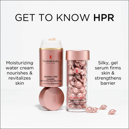 Elizabeth Arden Retinol + HPR Ceramide Rapid Skin Renewing Water Cream Face Moisturizer, Anti-Aging Wrinkle Treatment, Niacinamide, Hyaluronic Acid, Ceramides & Peptides, 1.7 fl oz