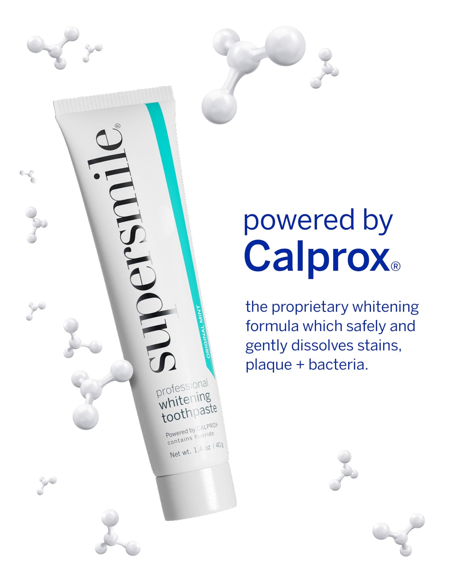 Supersmile Original Mint Toothpaste Trio with Clear New Generation Toothbrush – Professional Whitening with Calprox® – Whitens Up to 6 Shades, 4-Piece Set