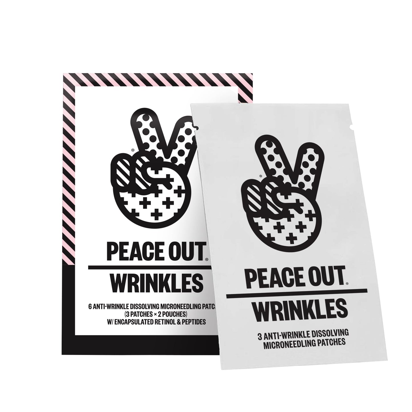 PEACE OUT Microneedling Wrinkle Patches with Retinol, Peptides, Vitamin C, Helps Smooth Fine Lines, Improve Deep Wrinkles and Firm Skin, 6 Patches