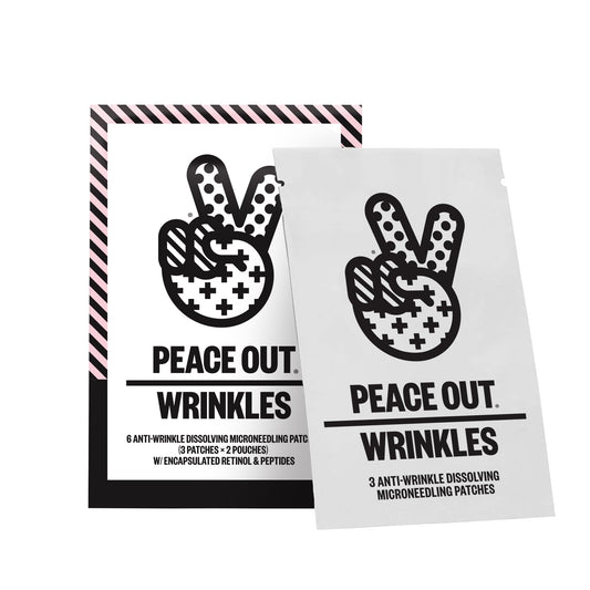 PEACE OUT Microneedling Wrinkle Patches with Retinol, Peptides, Vitamin C, Helps Smooth Fine Lines, Improve Deep Wrinkles and Firm Skin, 6 Patches