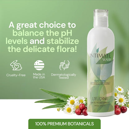L’EUDINE Feminine Care Body Wash 6.7Fl Oz – pH Balancing Feminine Wash with Chamomile, Aloe Vera – Intimate Wash Women and Men for Daily Freshness – Gentle and Comforting