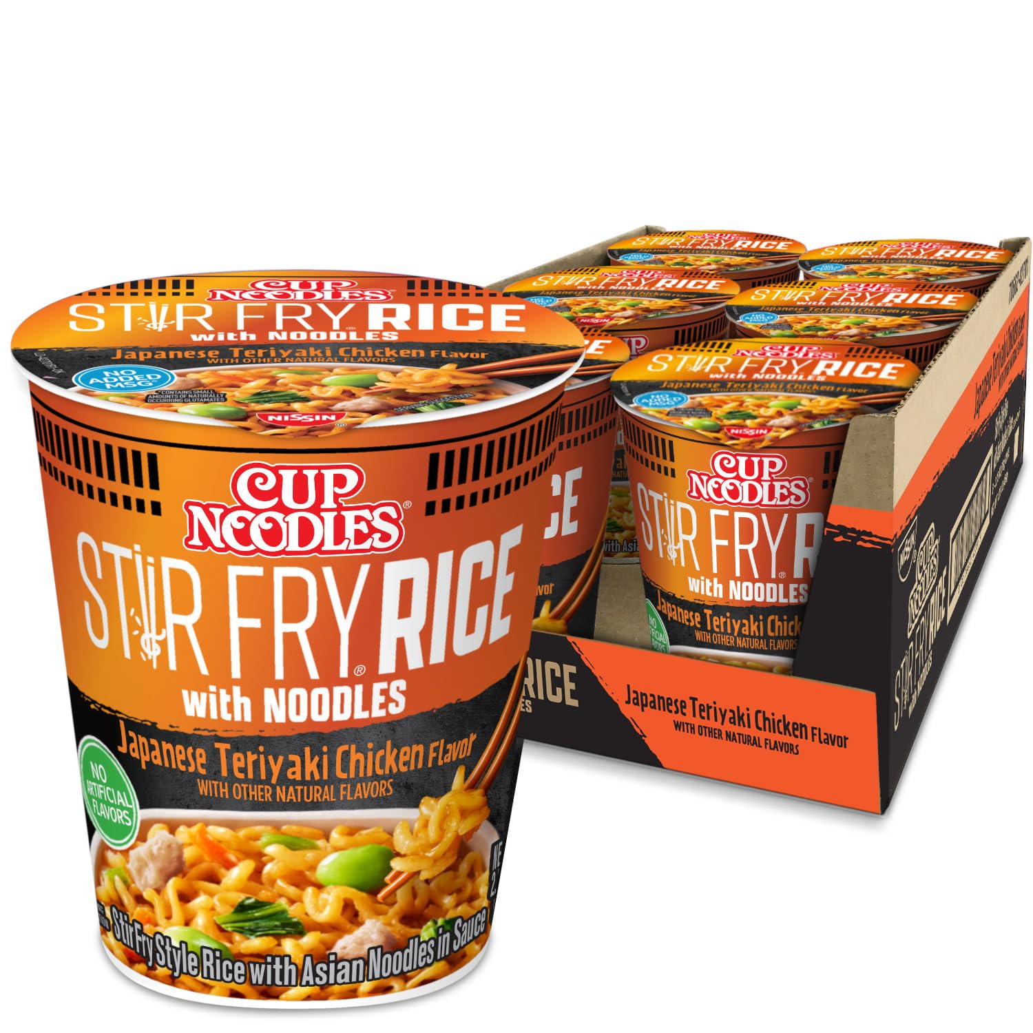 Nissin Cup Noodles Stir Fry Rice with Noodles, Japanese Teriyaki Chick ...
