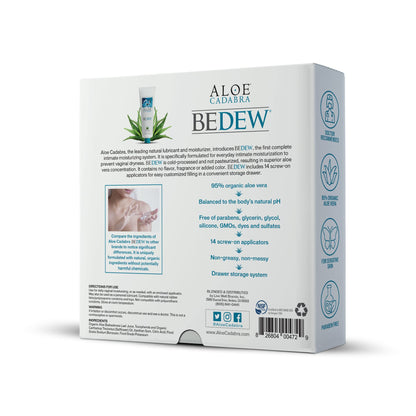 Aloe Cadabra BEDEW Organic Vaginal Moisturizer – Drug-Free, Hormone-Free, Vaginal Dryness Relief, Menopause, Long Lasting, pH Balanced & All-Natural Ingredients, 14 Screw-on Applicators, 2.9 Ounce