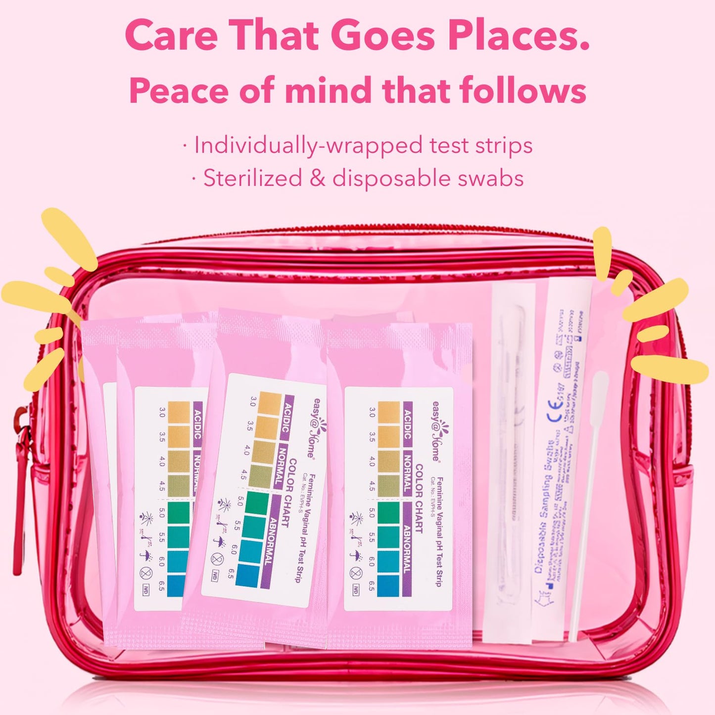 Easy@Home Vaginal pH Test -30 Strips | BV Test Kit at Home for Women | Yeast Infection Test + pH Balance for Women