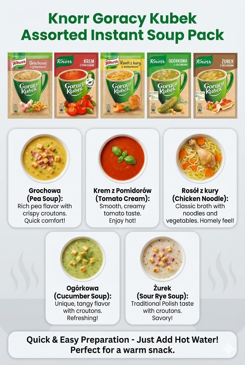 Hot Cup Instant Soup Knorr Goracy Kubek Assorted Pack of 5