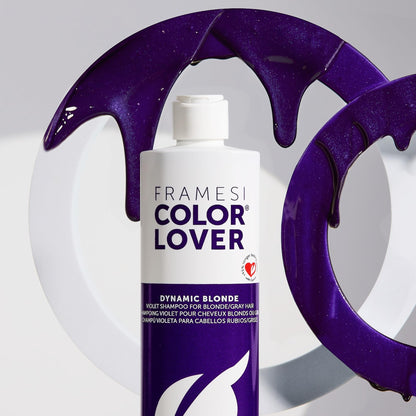 Framesi Color Lover Dynamic Blonde Purple Shampoo, Sulfate Free Shampoo, Color Treated Hair
