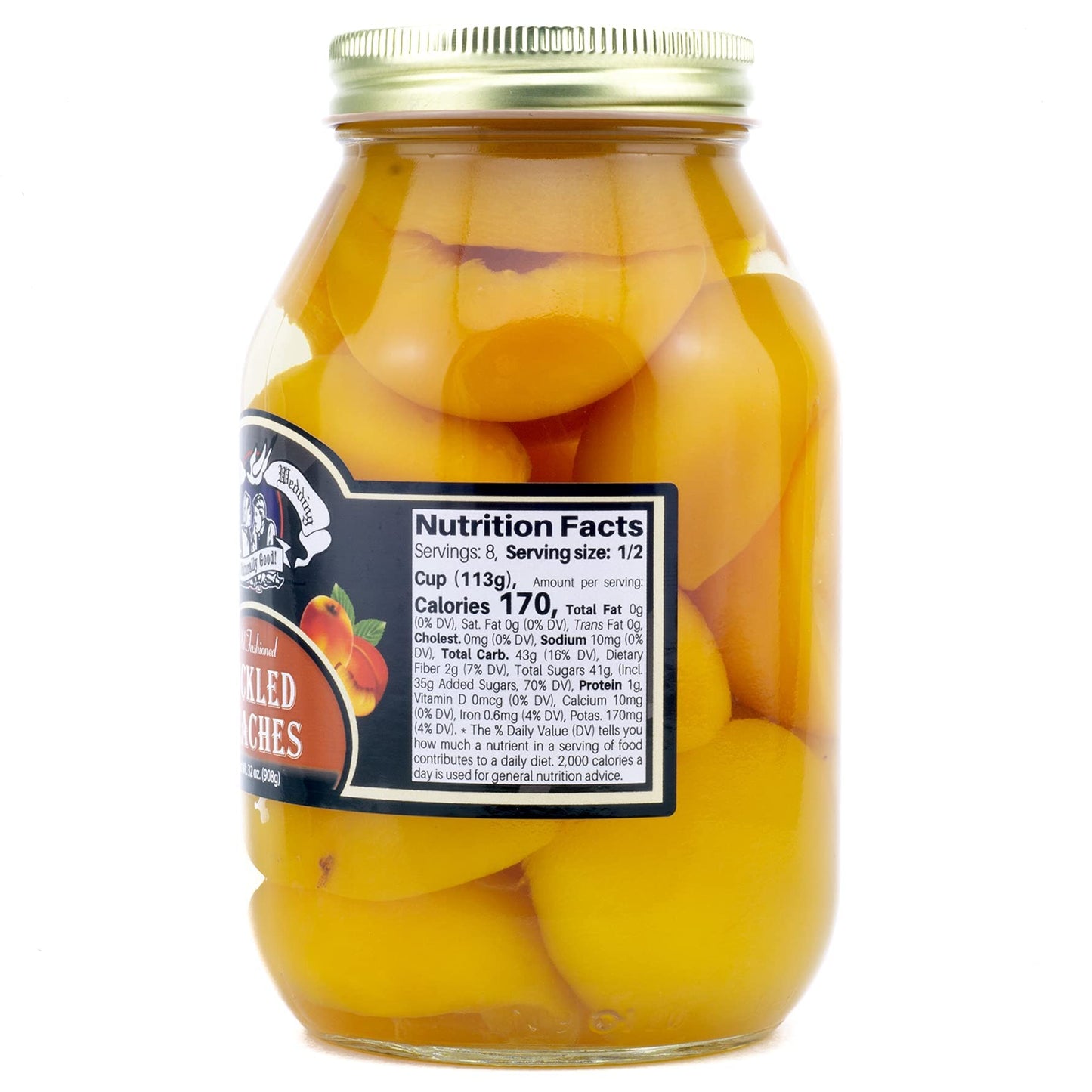 Amish Wedding Pickled Peach Halves 32oz (Pack of 2)