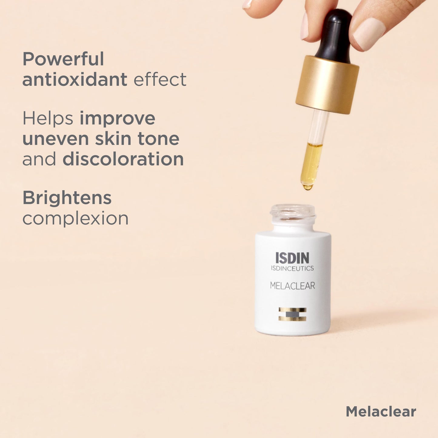 ISDIN Isdinceutics Melaclear Dark Spot Correcting Serum for Face - Sun Spot Reducer that Contains Vitamin C and Antioxidants, to Even Skin Tone from Sun Exposure 0.5 FL OZ