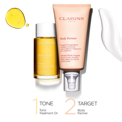 Clarins Tonic Body Treatment Oil | Stretch Mark Pregnancy Care | Skin Elasticity Is Improved After 28 Days* | Visibly Firms and Tones | Dermatologist Tested | Natural 100% Plant Extracts