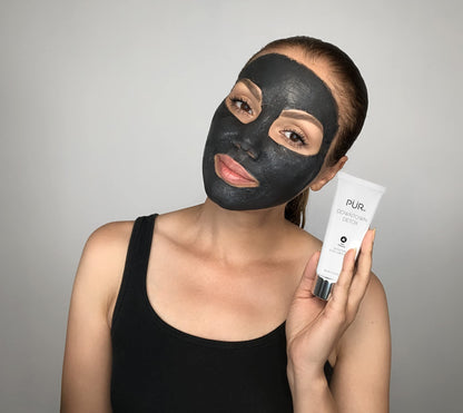 PÜR MINERALS Downtown Detox Detoxifying Black Lemon Face Mask, Helps Draw Out Impurities, Helps Soothe Skin, Charcoal, Lactic Acid & Green Tea Extract