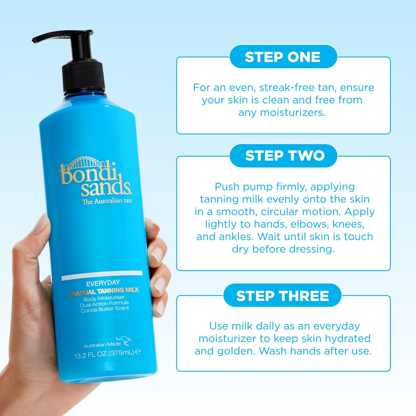 Bondi Sands Everyday Gradual Tanning Milk | Long-Lasting, Tanning Body Moisturizer Enriched With Aloe Vera and Vitamin E for Glowing Skin