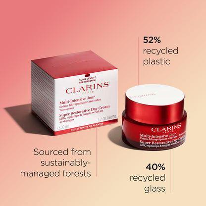 Clarins Super Restorative Day Cream | Anti-Aging Moisturizer For Mature Skin Weakened By Hormonal Changes | Replenishes, Illuminates & Densifies Skin | Lifts & Smoothes | Targets Age Spots & Wrinkles
