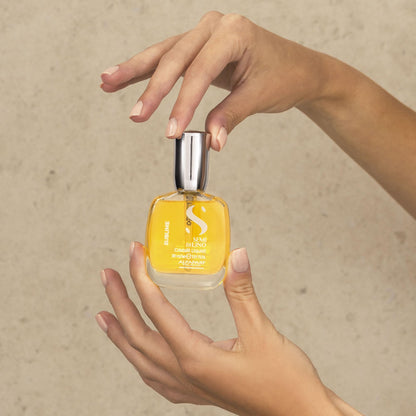 ALFAPARF MILANO Semi di Lino Cristalli Liquidi Hair Oil with Heat Protection - Superior Smoothing and Finishing Hair Serum - Anti Frizz - Brilliant Shine - Vitamin E for Frizzy Hair