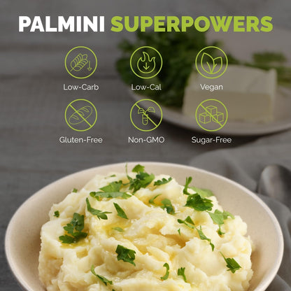 Palmini Butter & Herb Mashed |Low Carb, Low Calorie Hearts of Palm Mashed|8g of Net Carbs, 70 Calories Per Serving | As Seen on Shark Tank | Ready-to-Eat | (8 Ounces Pouch (Pack of 6)