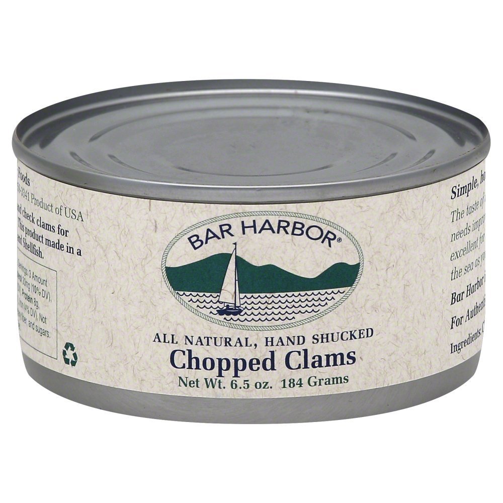 Bar Harbor Georges Bank Chopped Surf Clams, Sweet & Tender, 6.5 oz | Sustainably Sourced | No Artificial Preservatives or MSG