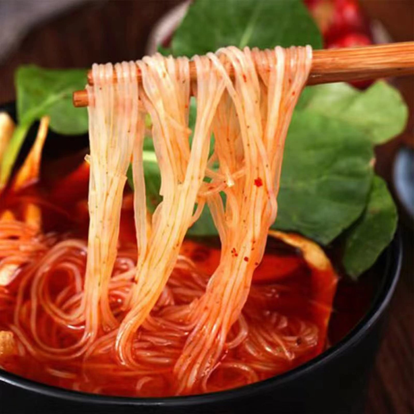 Yumei 4 Pack Sichuan Maocai, Szechuan Hot Pot with Veggies Noodles Bean Vermicelli 2.9lb. Spicy Flavor.