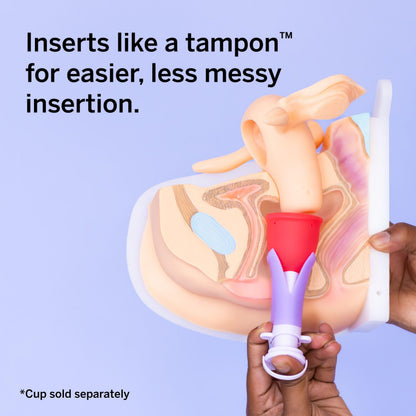 Pixie Menstrual Cup Applicator - Inserts Like A Tampon - Every Woman Can Now Use Period Cups - Perfect for Long Nails - Self Sanitizer TPE Properties - Travel Case (Cup Applicator)