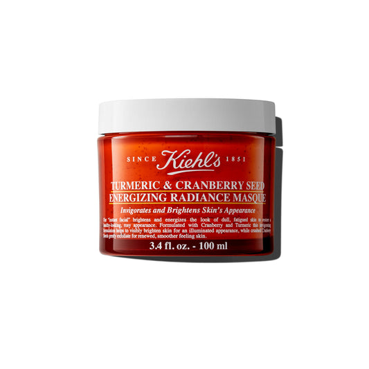 Kiehl's Turmeric & Cranberry Seed Energizing Radiance Face Mask, Brightening Facial Mask, Invigorates Dull Skin, Gently Exfoliates for Smoother Skin, for All Skin Types, Paraben-free, Fragrance-free